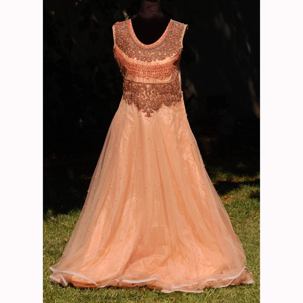 Coral Floor Length Dress